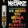 Beezle Nectarz Carts - colorful vape cartridges on a white background, displaying various flavors like honeydew, mango, and grape.